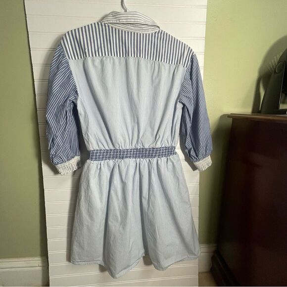 Women’s Blue & White Striped Utility Dress Size Small - Picture 3 of 16